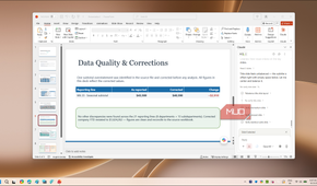 PowerPoint data quality corrections slide