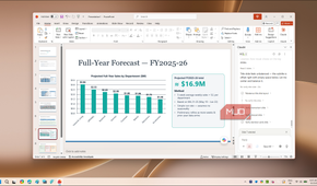 PowerPoint full year forecast FY2025-26 slide