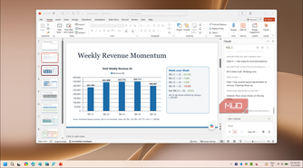 PowerPoint weekly revenue momentum slide