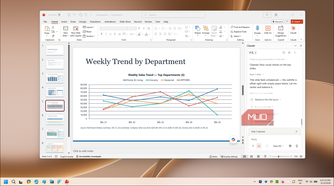 PowerPoint weekly trend by department slide