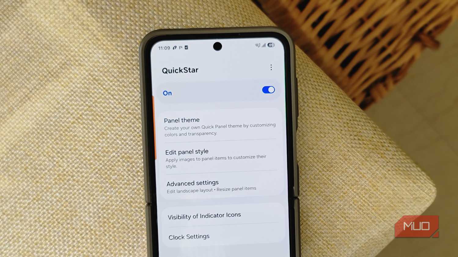 Quick Start app home screen on Samsung Z Flip 6