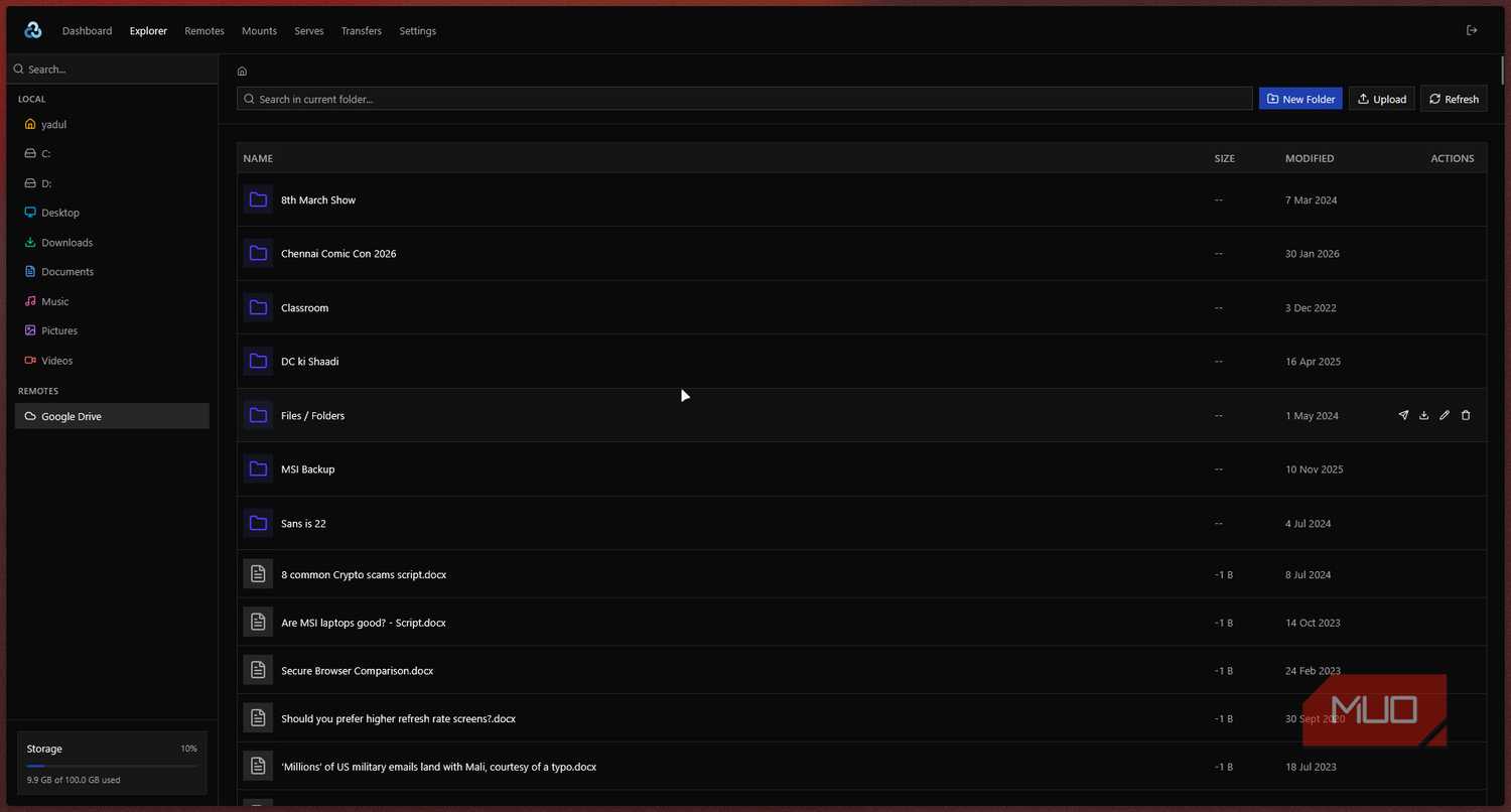 Rclone cloud explorer with local storage.