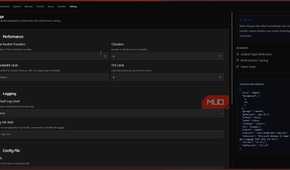 Rclone settings menu.