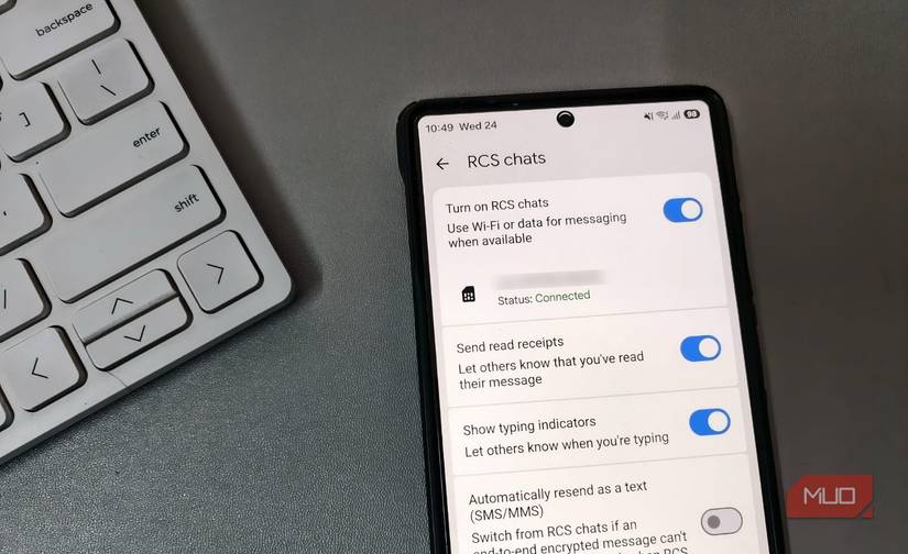 RCS chat settings in Google Messages