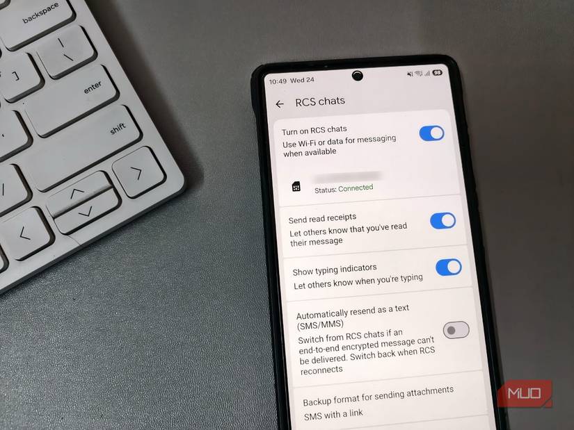 RCS chat settings in Google Messages
