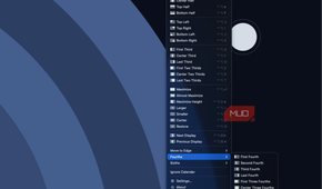 screen showing the multiple additional layouts from Rectangle