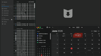 a screen showing multiple windows arranged using Rectangle