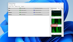 Resource Monitor app on desktop