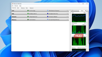 Resource Monitor app on desktop