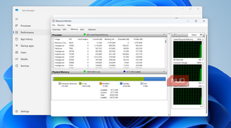 Resource Monitor on desktop