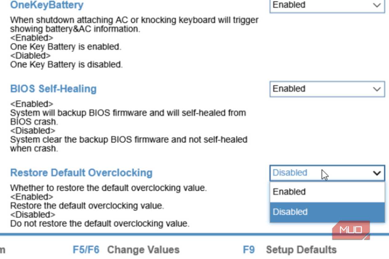Restore Default Overclocking on the Bootable menu.