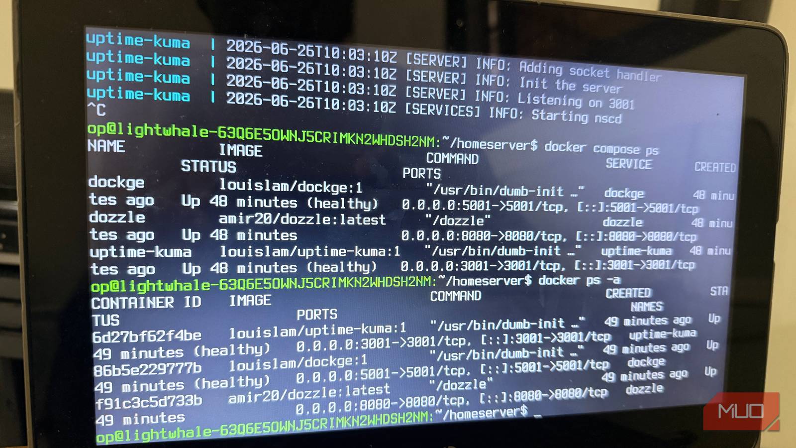Running DOcker server on Lighwhale