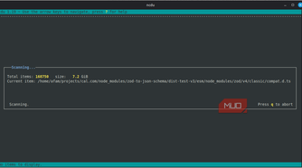 Running ncdu for the first time