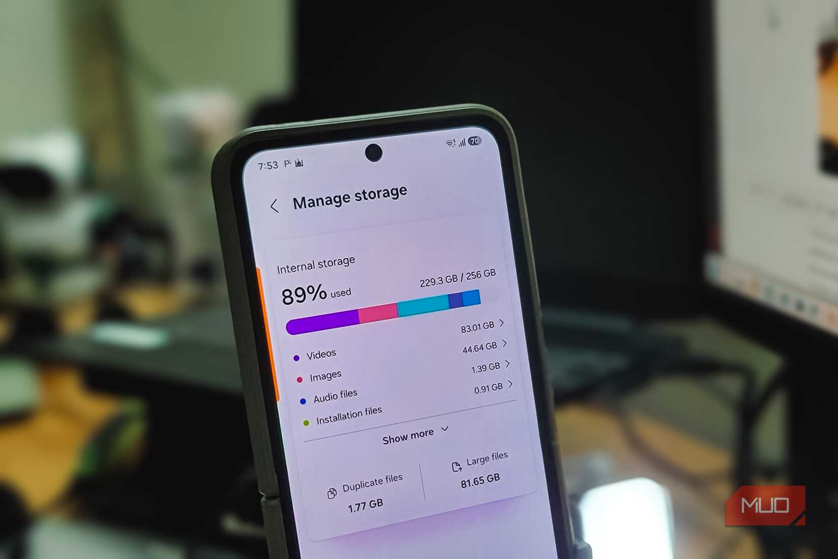 Samsung Galaxy Z Flip 6 Android Manage Storage 89 percent used