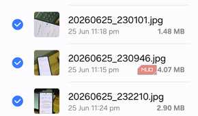 Samsung My Files recycle bin 77 items selected list
