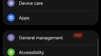 Samsung Settings showing the Accessibility menu