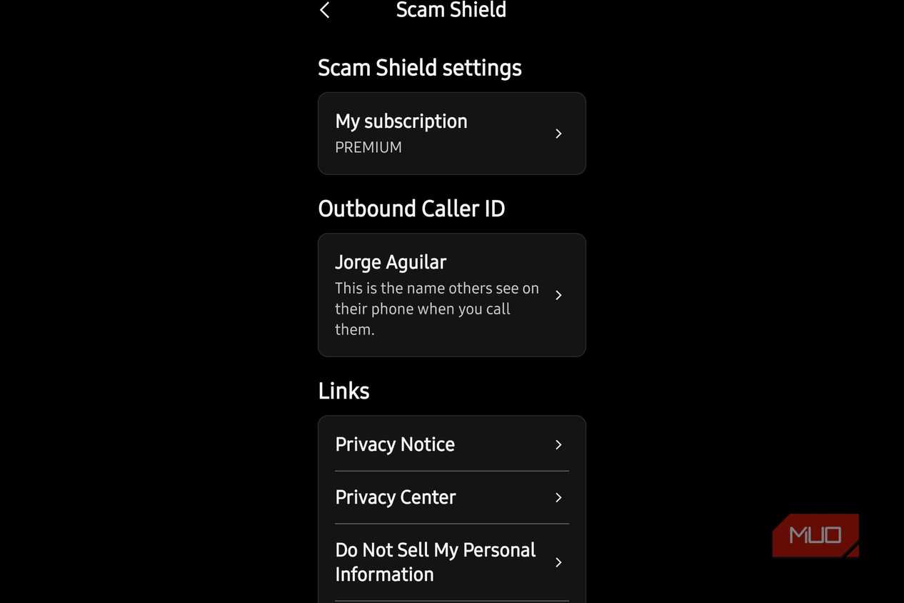 Scam shield showing a subscription.