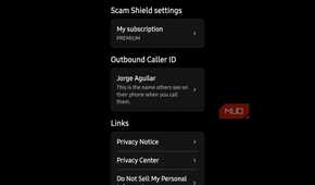 Scam shield showing a subscription.