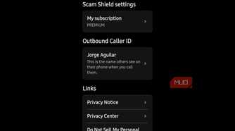 Scam shield showing a subscription.