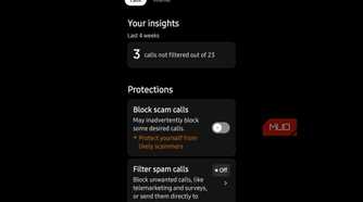 Scam shield showing protections and what calls were filtered.