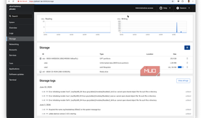 A screenshot showing the storage page within the Cockpit dashboard