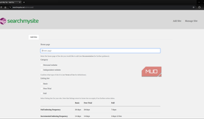 Search My Site search engine add page to indexer