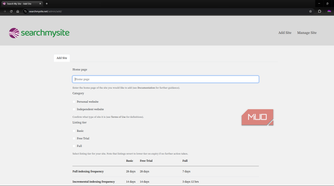 Search My Site search engine add page to indexer