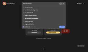 Search suggestions drop-down in DuckDuckGo