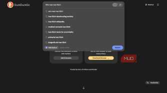 Search suggestions drop-down in DuckDuckGo