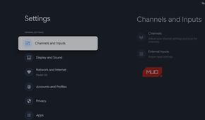 Setting on Google TV