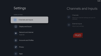Setting on Google TV