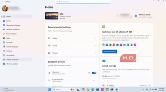 Privacy & Security in Home Settings menu