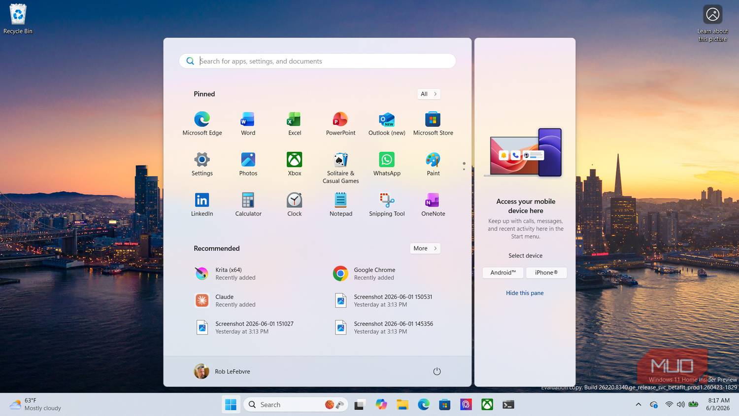 Settings icon in Start menu