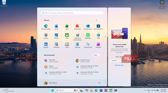 Settings icon in Start menu