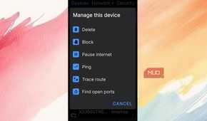 Showing how to manage devices in Fing