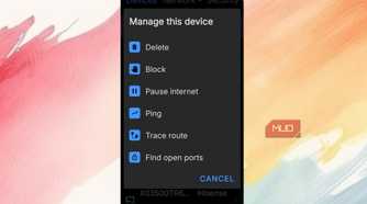 Showing how to manage devices in Fing