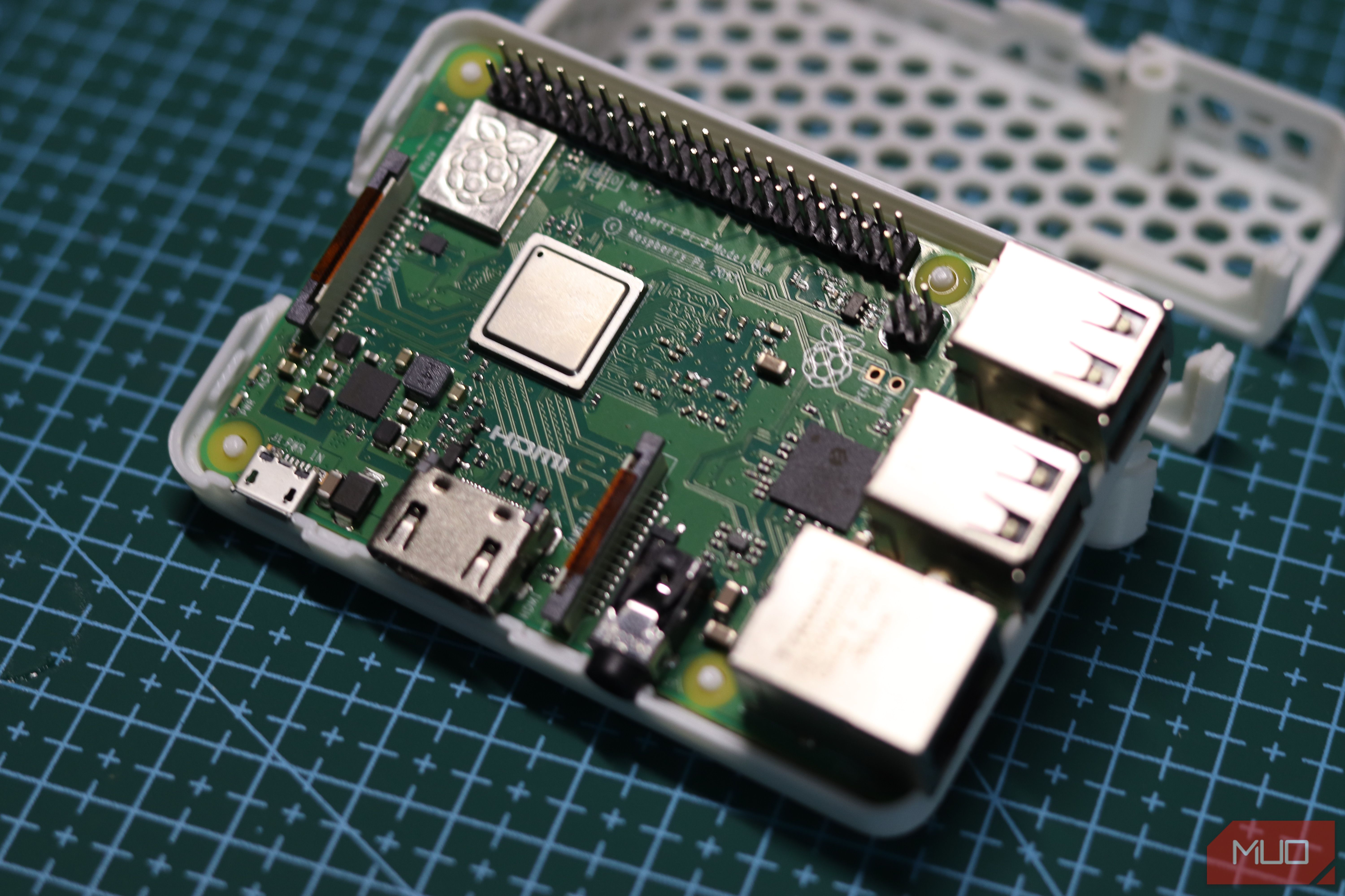 Side view of Raspberry Pi 3.