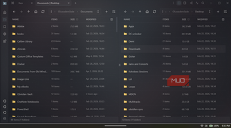 Sigma File Manager split mode.