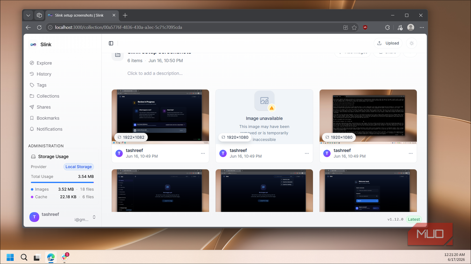 Slink dashboard