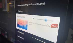 The picture settings menu showing Brightness on a Sony Bravia TV.