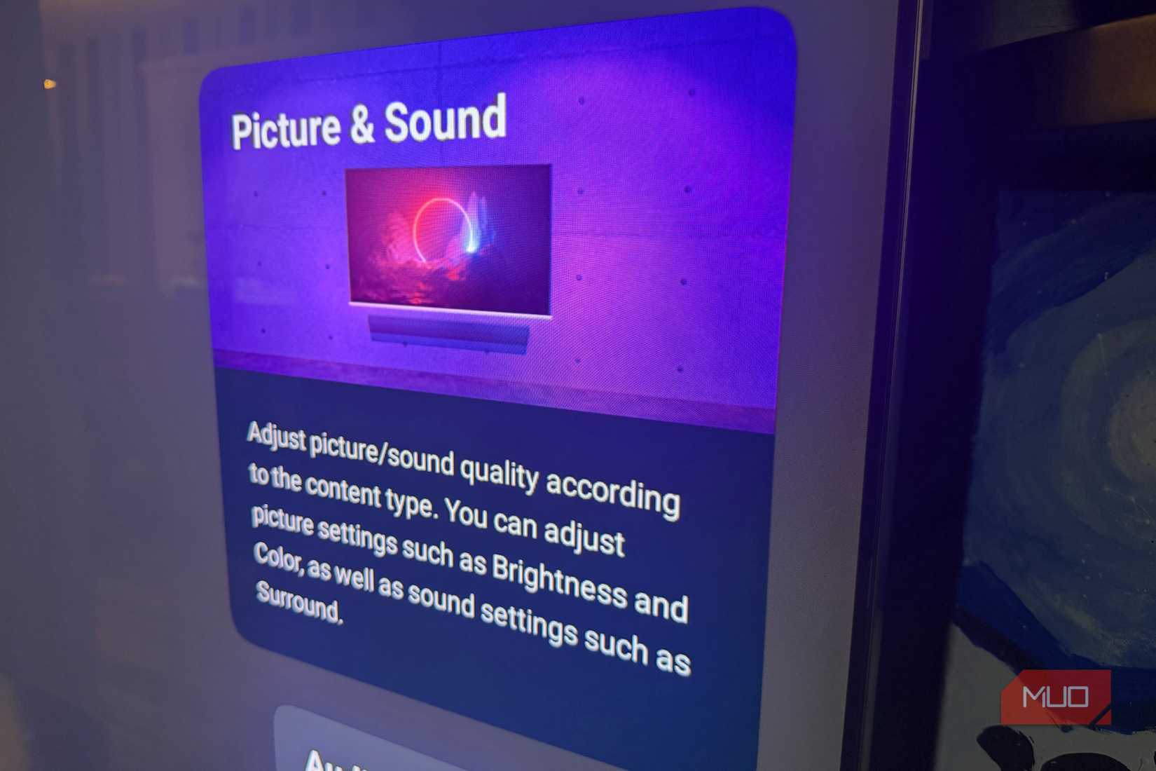 sony tv picture and sound settings