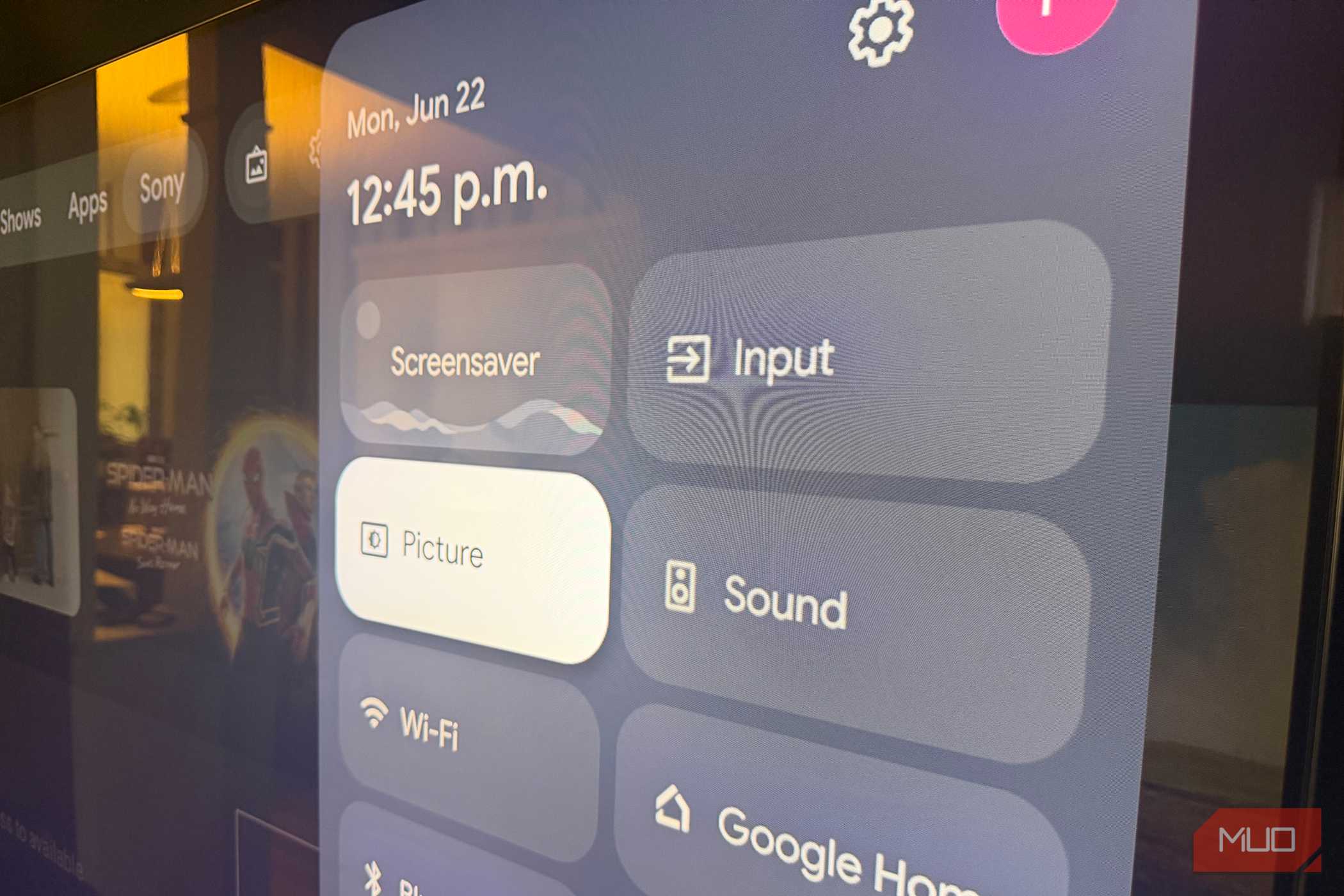 The picture settings menu on a Sony Bravia TV.