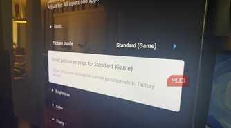The picture settings menu showing Picture Mode on a Sony Bravia TV.