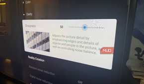 The picture settings menu showing Sharpness on a Sony Bravia TV.