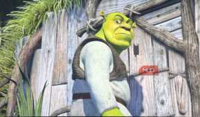 An image of Shrek playing from Netflix on a Sony Bravia TV.