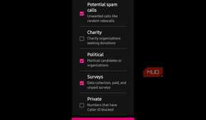 Spam calls showing what was blocked by the user.
