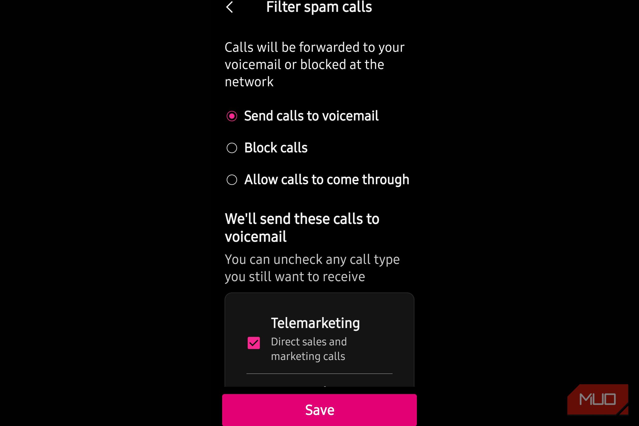 Spam filter showing what it chooses to filter.