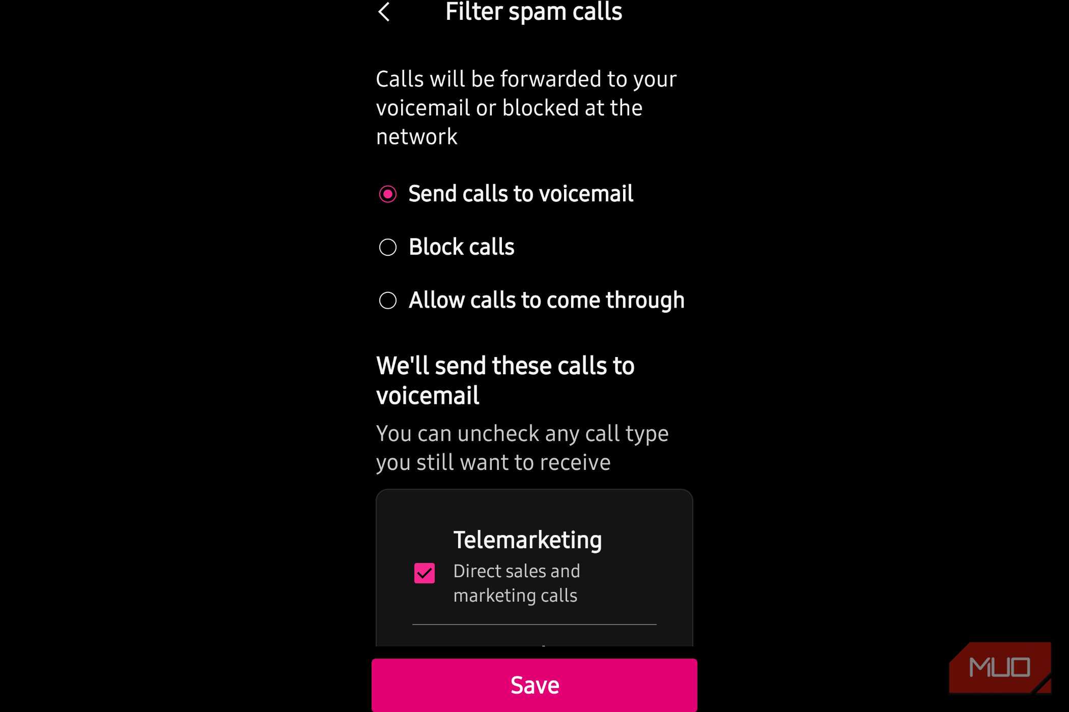 Spam filter showing what it chooses to filter.
