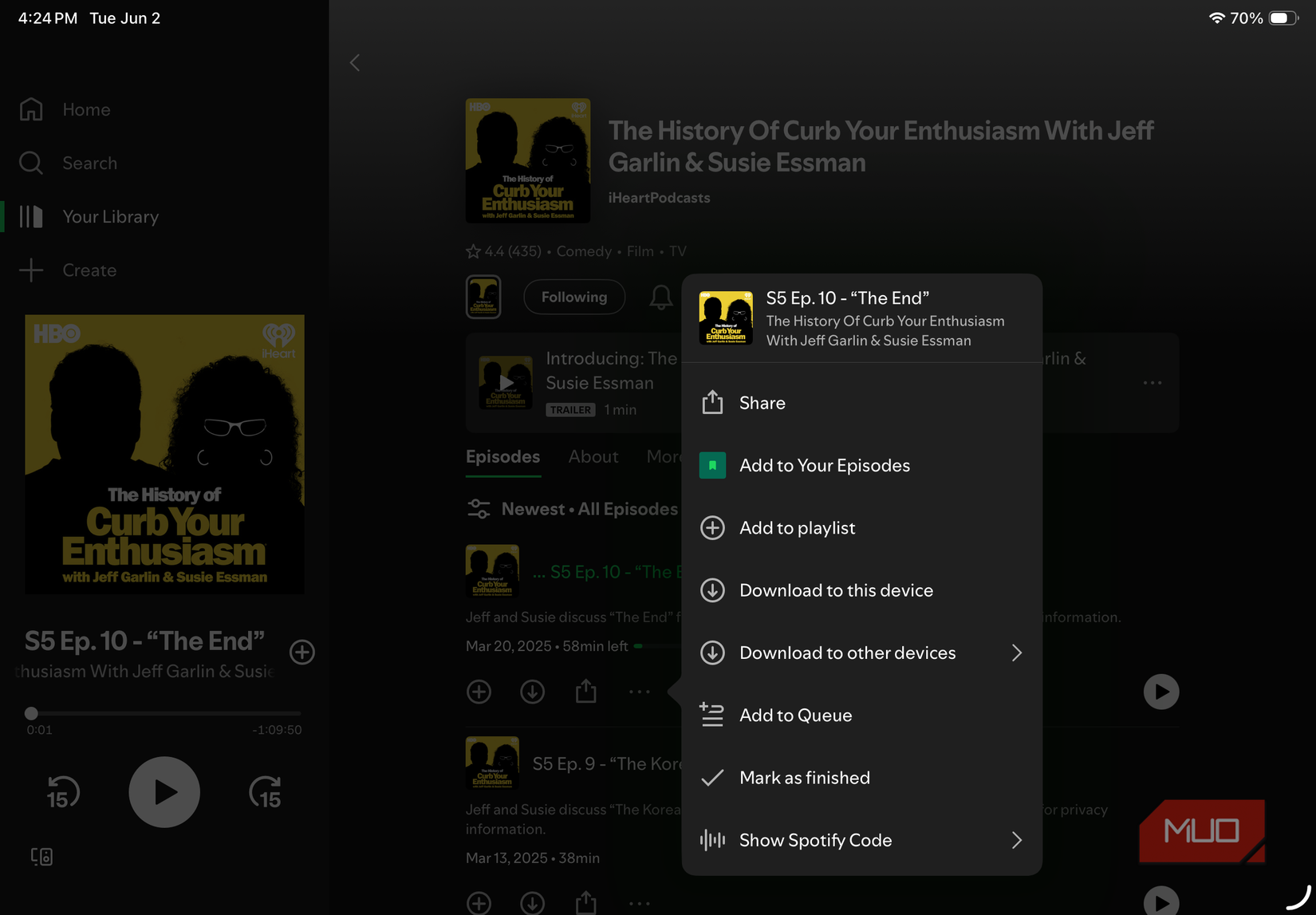 Spotify adjust download settings.