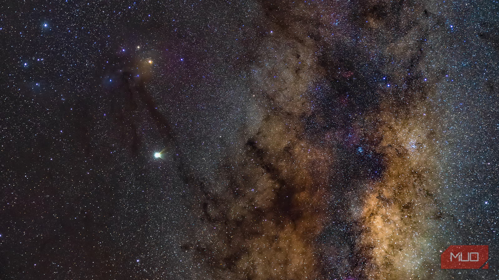 Astrophotography long exposure of the Milky Way core stacked